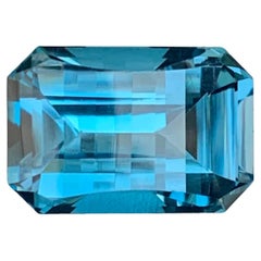 22.75 Carat Natural Loose London blue Topaz Pixel Cut Gemstone From Brazil