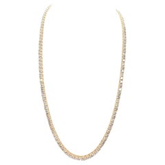 Collana Tennis con diamanti naturali da 23 carati in oro giallo 14K da 20".