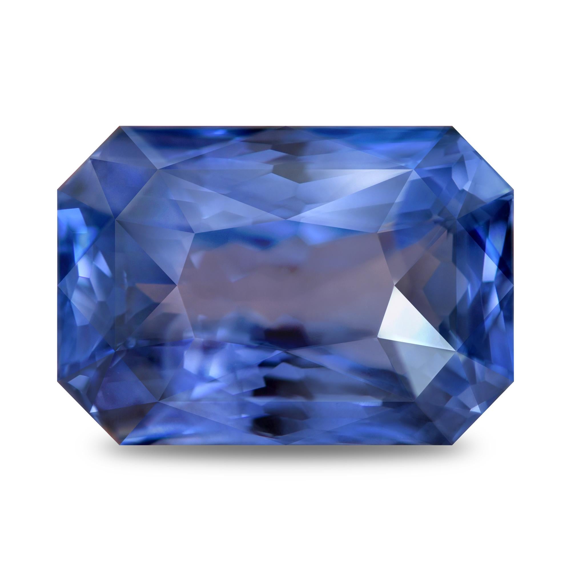 Modern 22.77 Carat Natural Sri Lankan Blue Sapphire Octagon Shape