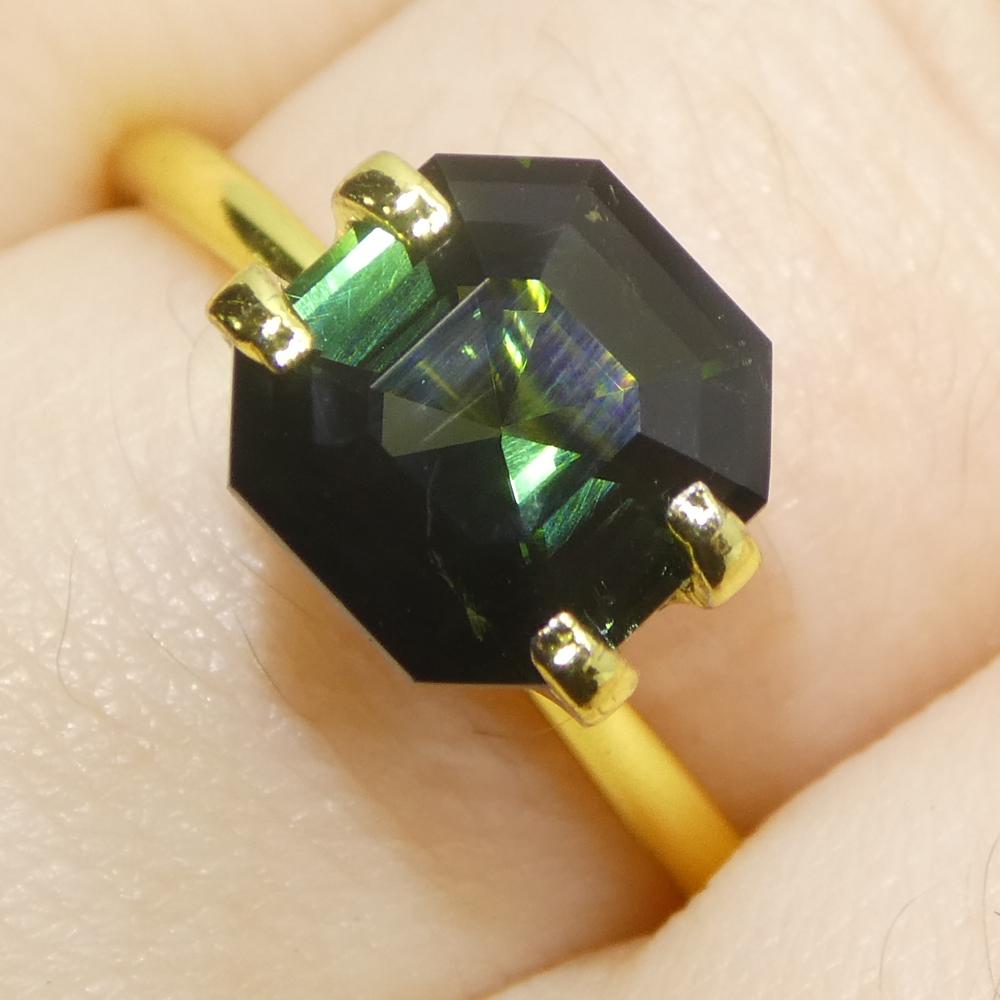 Taille Asscher Tourmaline verte Asscher Cut/Square 2,27 carats en vente