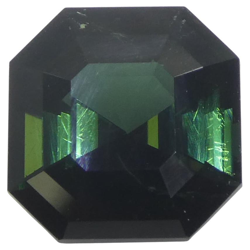 Turmalina verde cuadrada de corte Asscher de 2,27 quilates