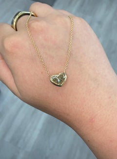 2.27ct Yellow Heart Shape Diamond Bezel Set Necklace