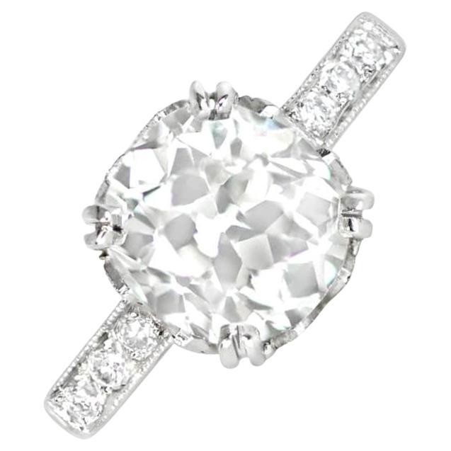2.27ct Old European Cut Diamond Engagement Ring, Platinum For Sale