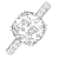 2.27ct Old European Cut Diamond Engagement Ring, Platinum