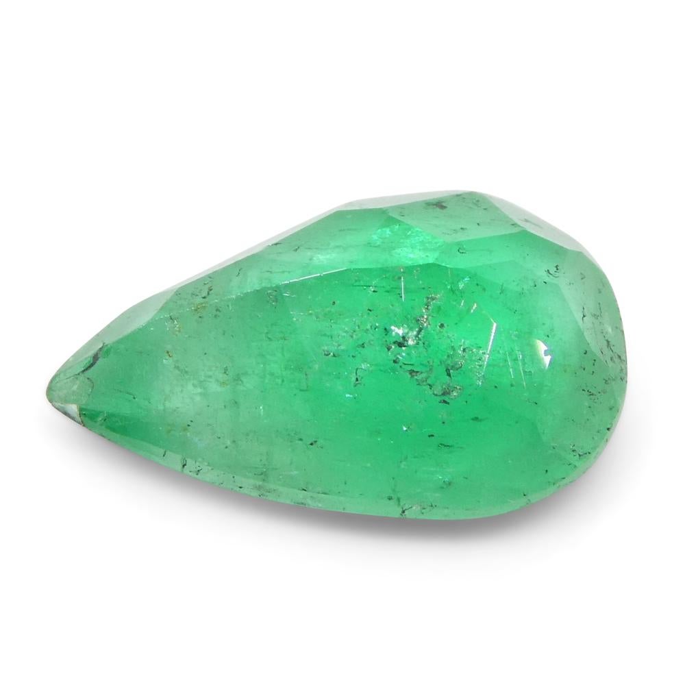 2.27ct Pear Green Emerald from Colombia For Sale 9