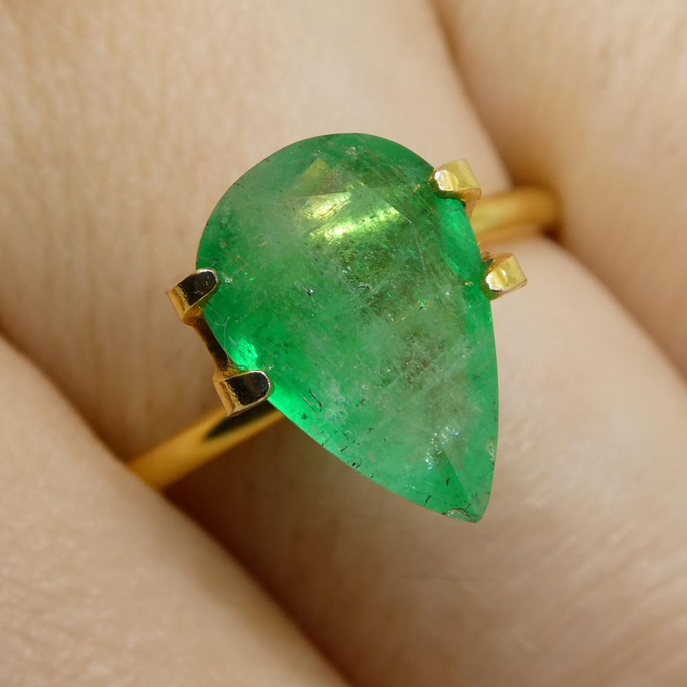 2.27ct Pear Green Emerald from Colombia For Sale 12