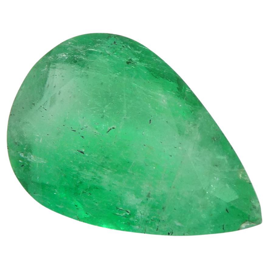 2.27ct Pear Green Emerald from Colombia For Sale