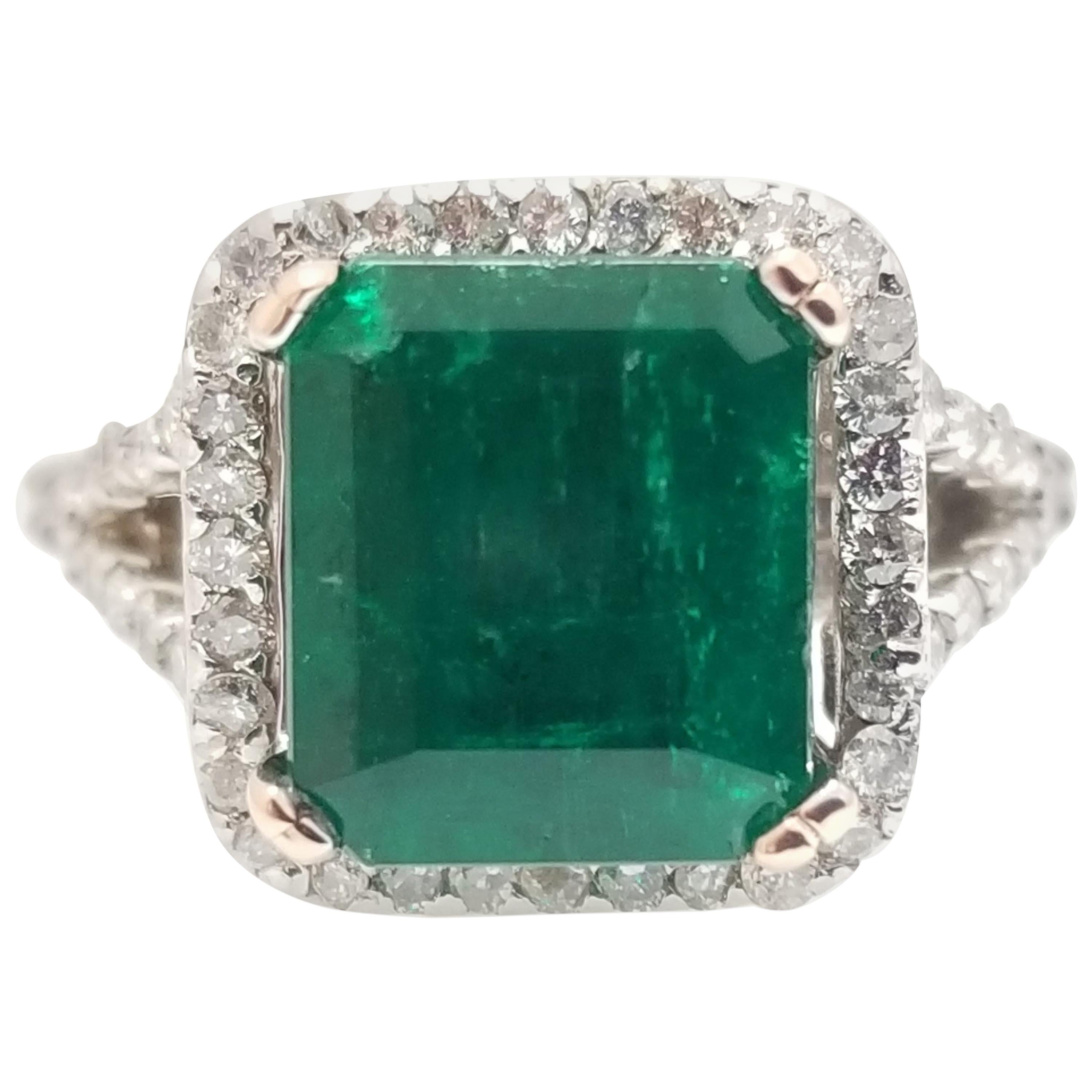 2.28 Carat Colombian Emerald and Diamond Ring