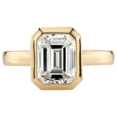 2.28 Carat GIA Certified Emerald Cut Diamond Set in an 18 Karat Yellow Gold Ring