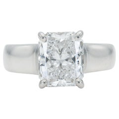 Bague de fiançailles à diamant radiant de 2,28 carats certifiée GIA