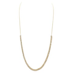 2.28 Carat Illusion Setting Natural Diamond Mini Necklace Yellow Gold 18''