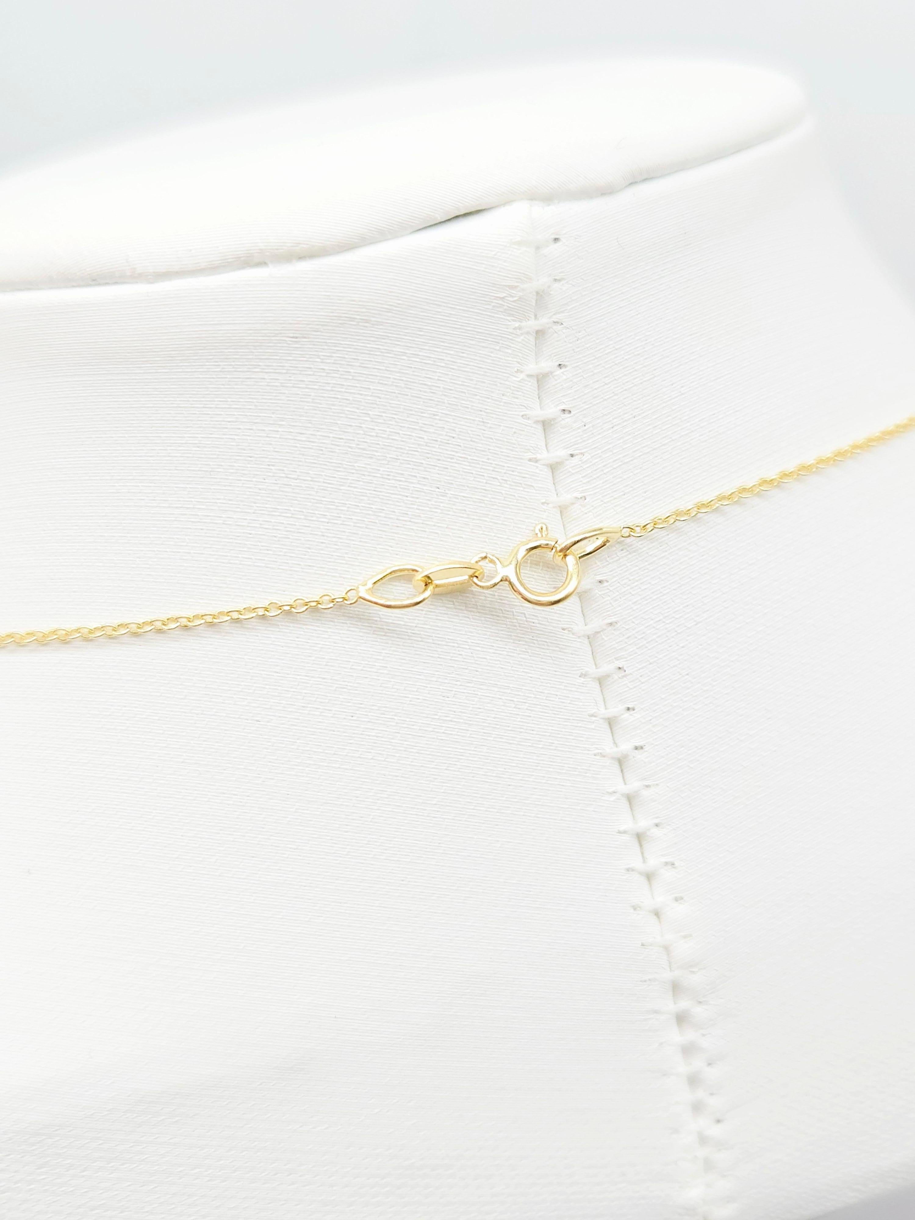 2.28 Carat Natural Diamond Mini Necklace Yellow Gold 18'' For Sale 1