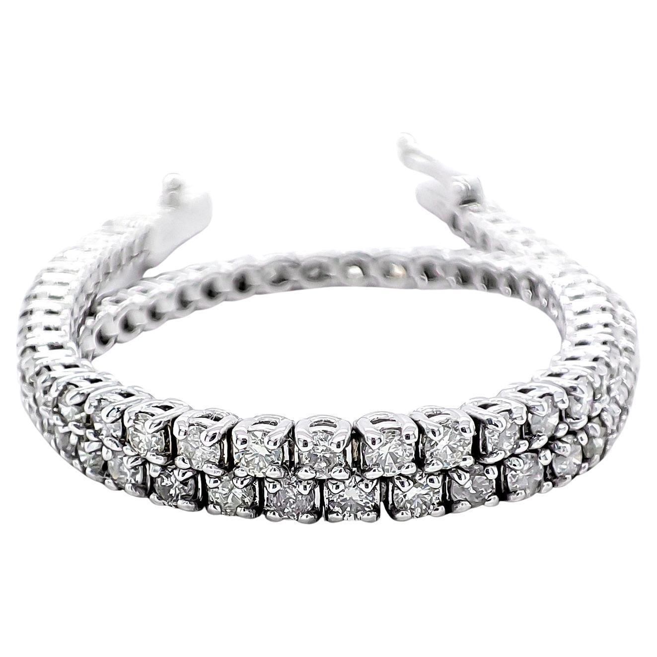 Bracciale in oro 14K con diamanti tondi naturali da 2,28 carati