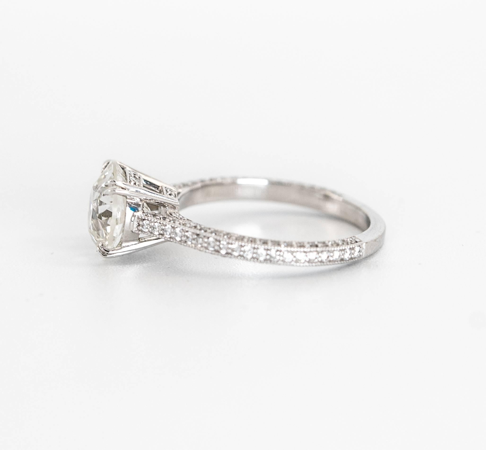 Old European Cut 2.28 Carat Old Euro Cut Diamond Engagement Ring, in 18K, by The Diamond Oak