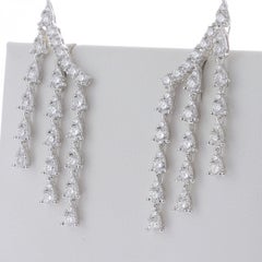 2.28 Carat Pear Shape Diamond Fall Earrings White Gold Diamonds Dangle Earrings