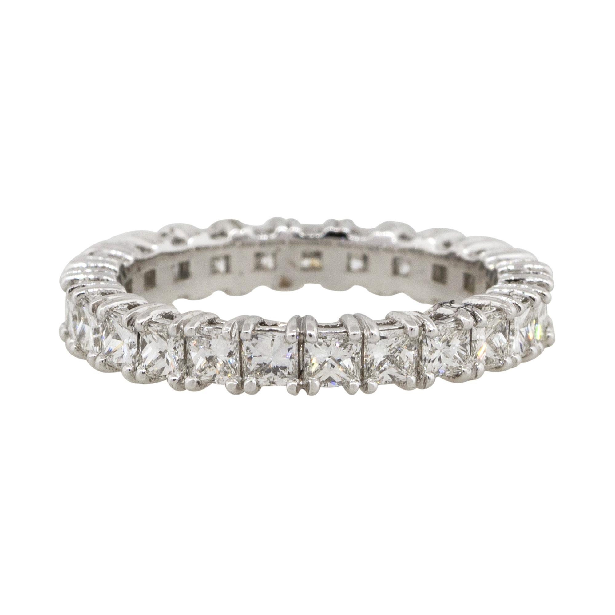 2.28 Carat Princess Cut Eternity Band 18 Karat in Stock