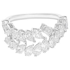 Bague faite main en or blanc 14 carats avec diamants de 2,28 carats de pureté SI de couleur hi-colore