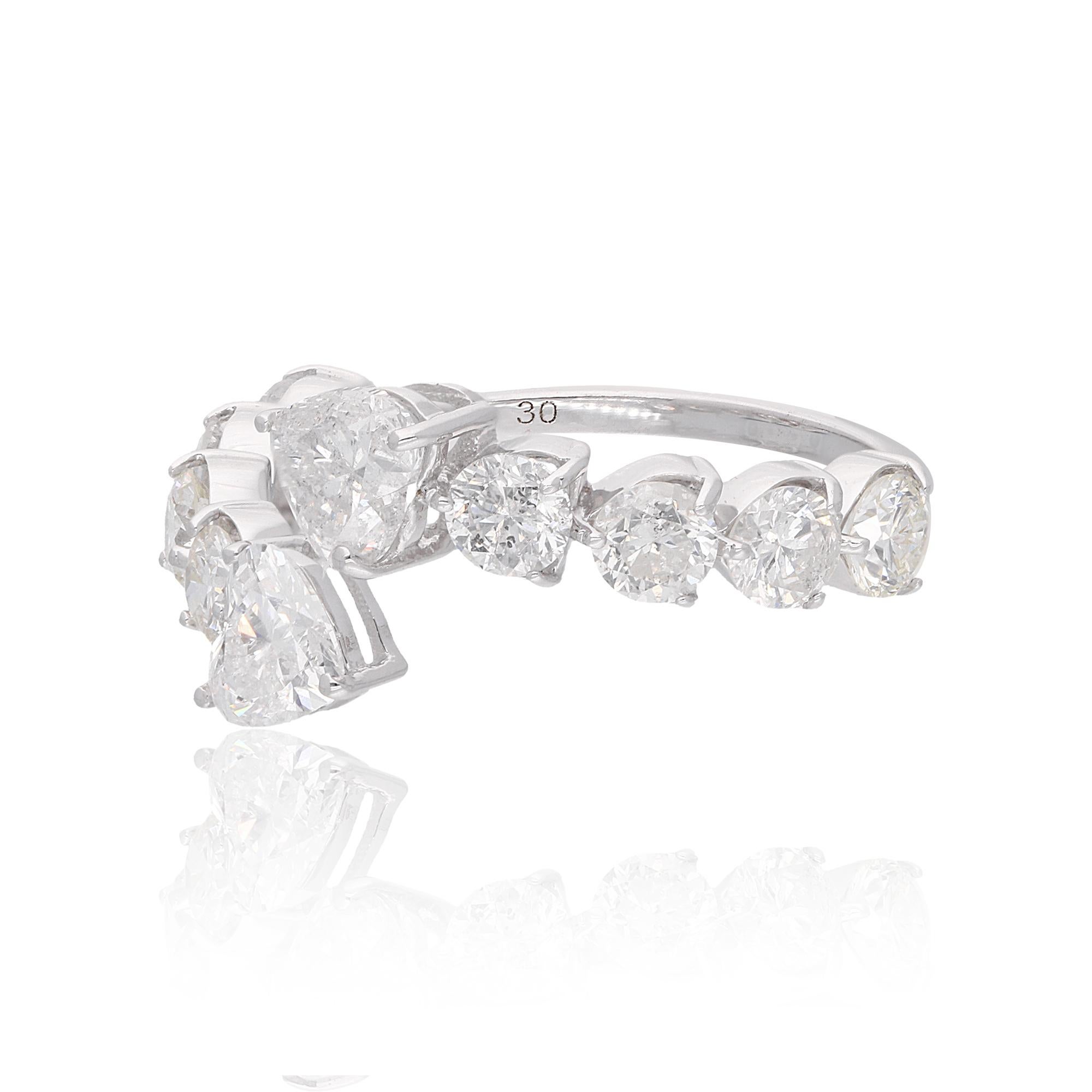 For Sale:  2.28 Carat SI Clarity HI Color Heart Shape Diamond Wrap Ring 18 Karat White Gold 2