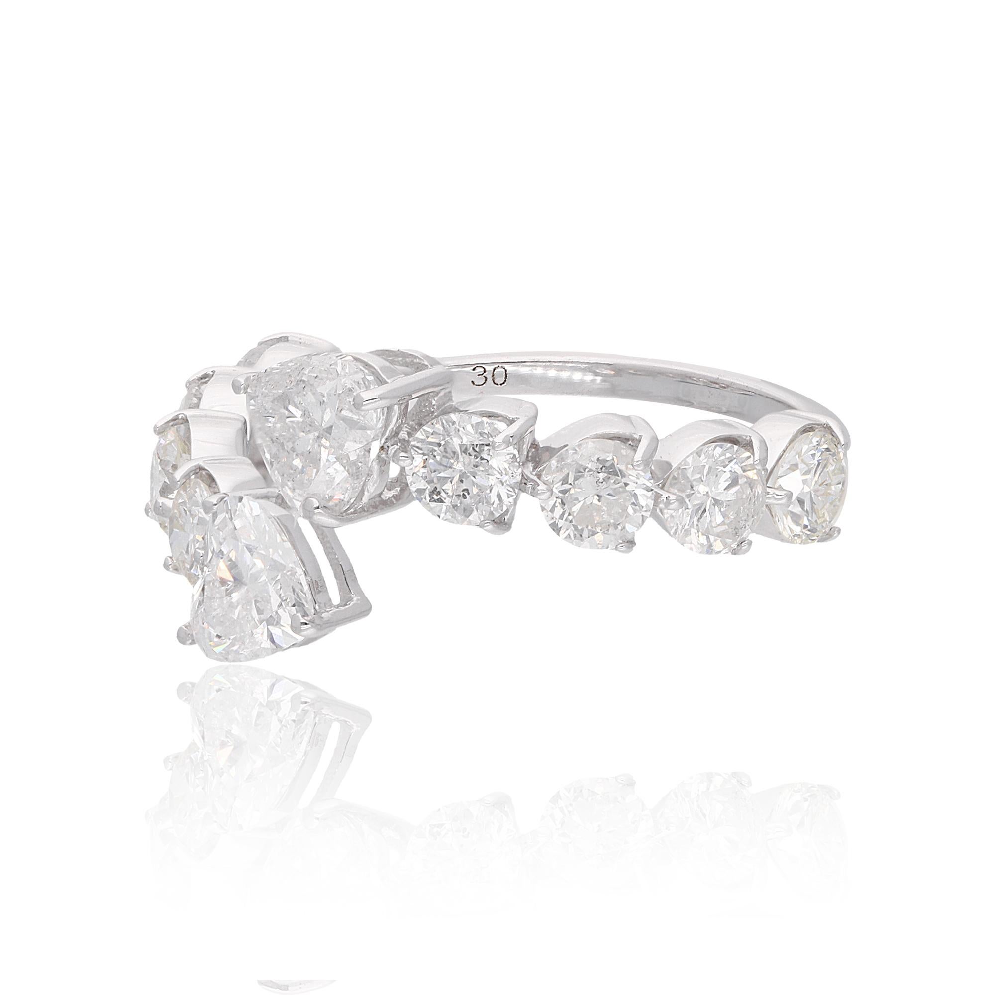 2,28 Karat SI Reinheit HI Farbe Herzform Diamant Wickelring 18 Karat Weißgold (Moderne) im Angebot