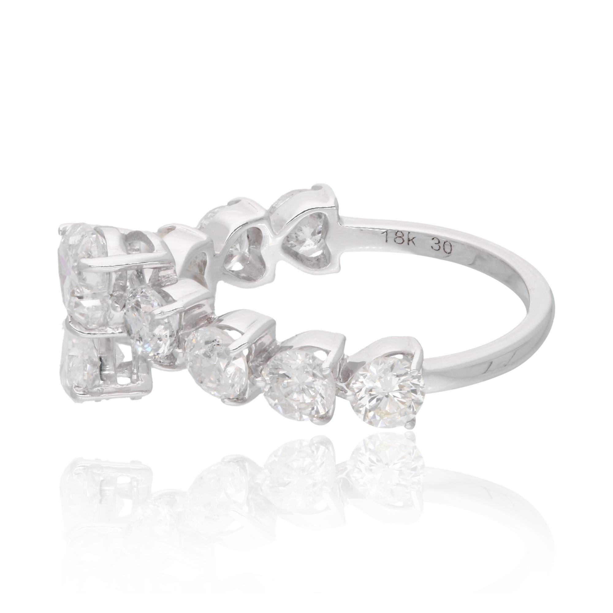 For Sale:  2.28 Carat SI Clarity HI Color Heart Shape Diamond Wrap Ring 18 Karat White Gold 4