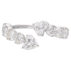 2.28 Carat SI Clarity HI Color Heart Shape Diamond Wrap Ring 18 Karat White Gold