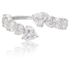 2.28 Carat SI Clarity HI Color Heart Shape Diamond Wrap Ring 18 Karat White Gold