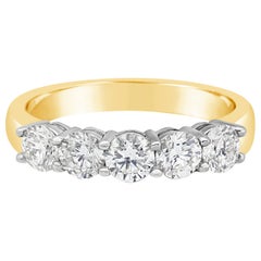 2.28 Carat Total Five-Stone Diamond Wedding Band