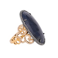 22.80 Carat Sapphire and Diamond Cocktail Ring