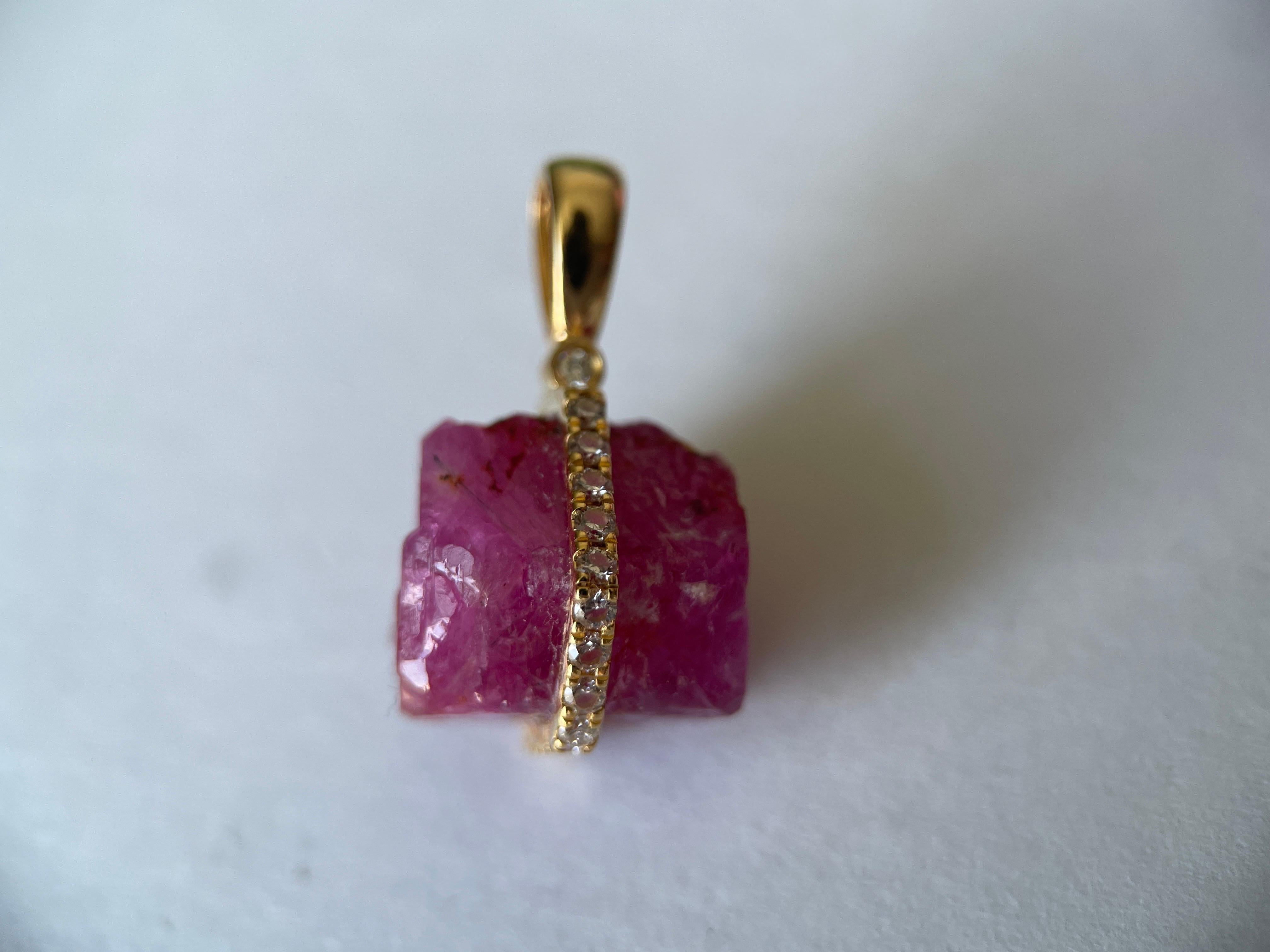 Colgante de rubí de Birmania y diamantes de 22,83 quilates sin calor 7