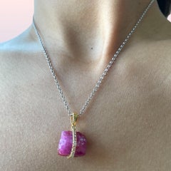 22.83Cts No Heat Burma Ruby and Diamonds Pendant