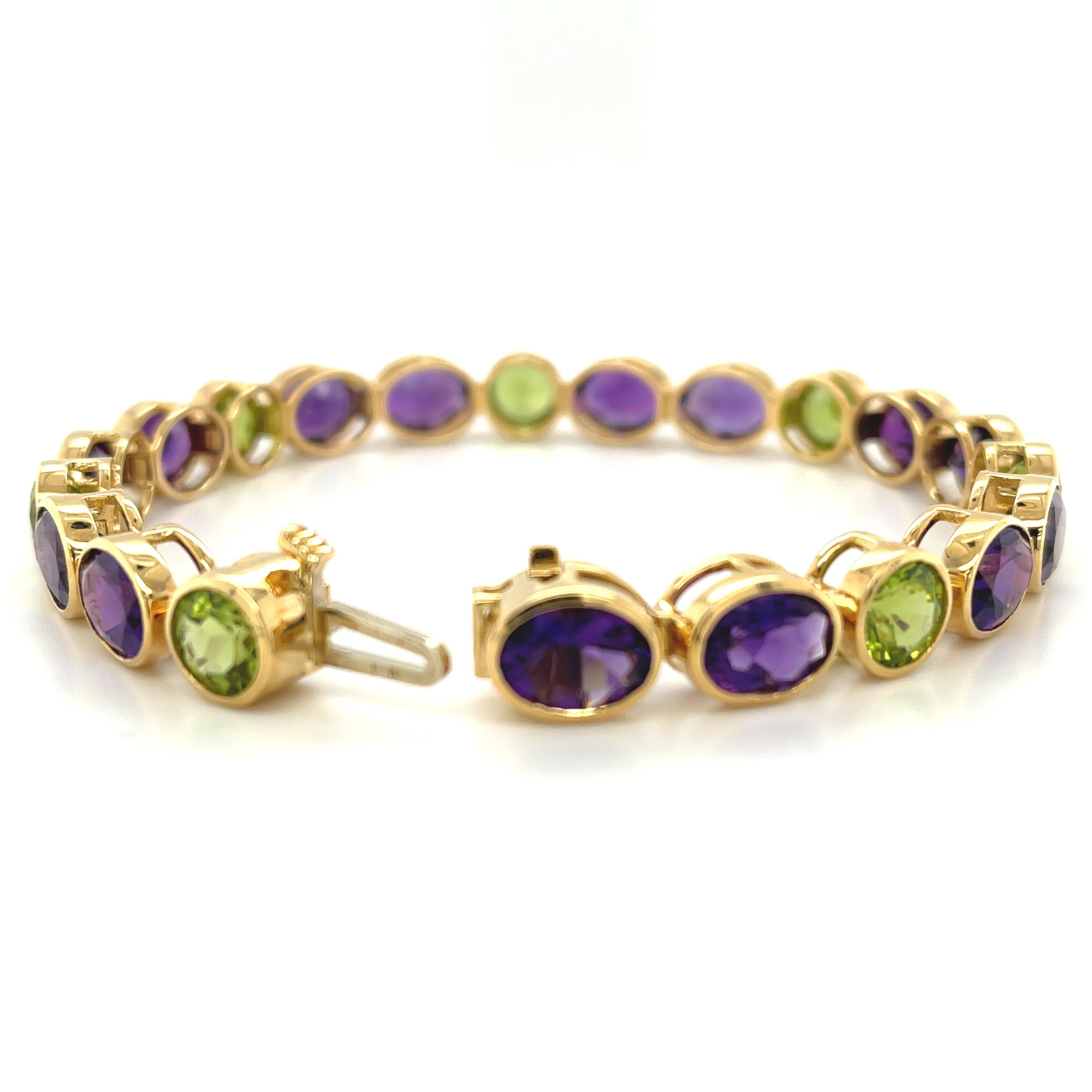 amethyst and peridot bracelet