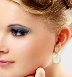 22,85 Karat Perlmutt-Diamant-Ohrringe aus 18 Karat Gold