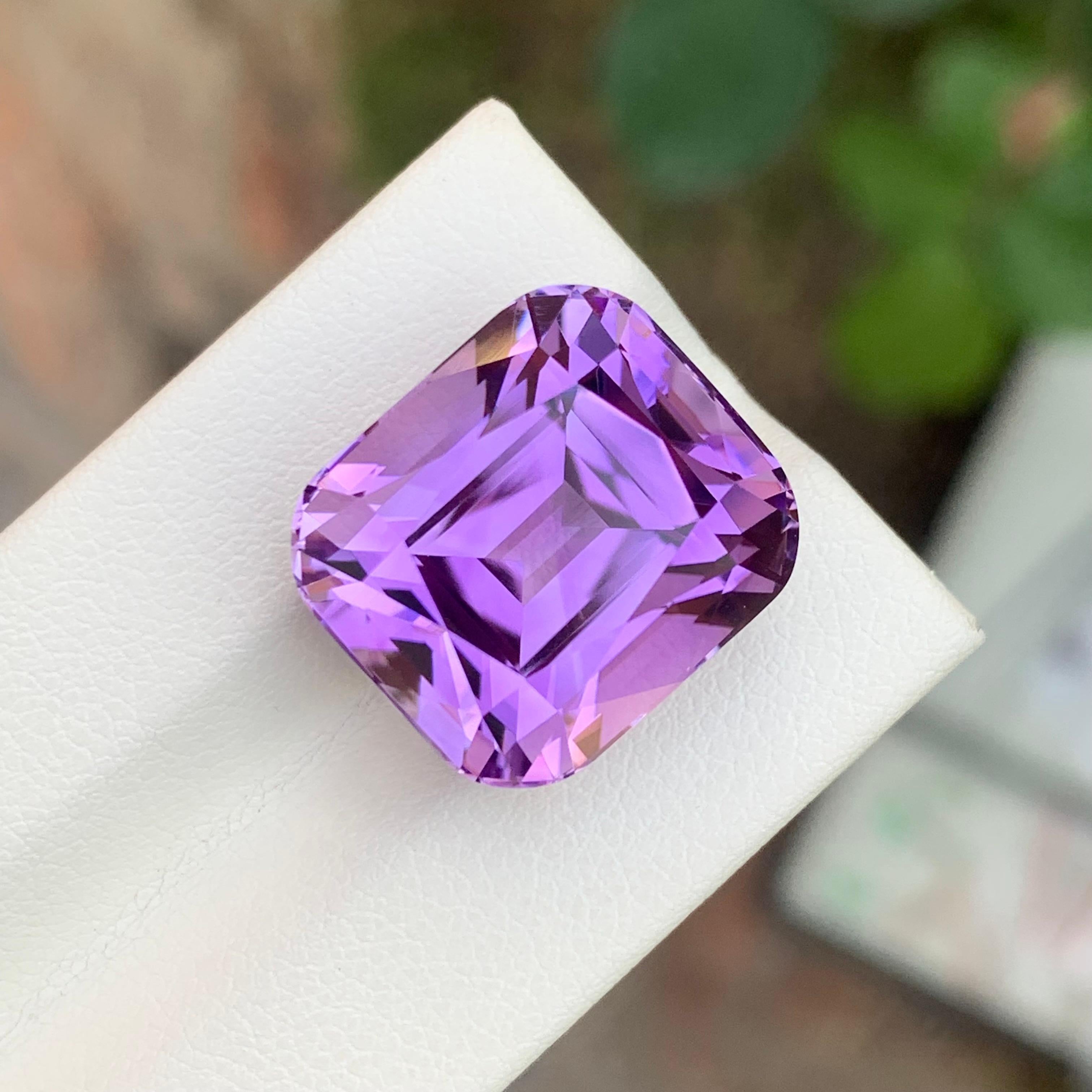 Cushion Cut 22.85 Carats Natural Loose Lavender Amethyst Gem Brazil Mine For Sale