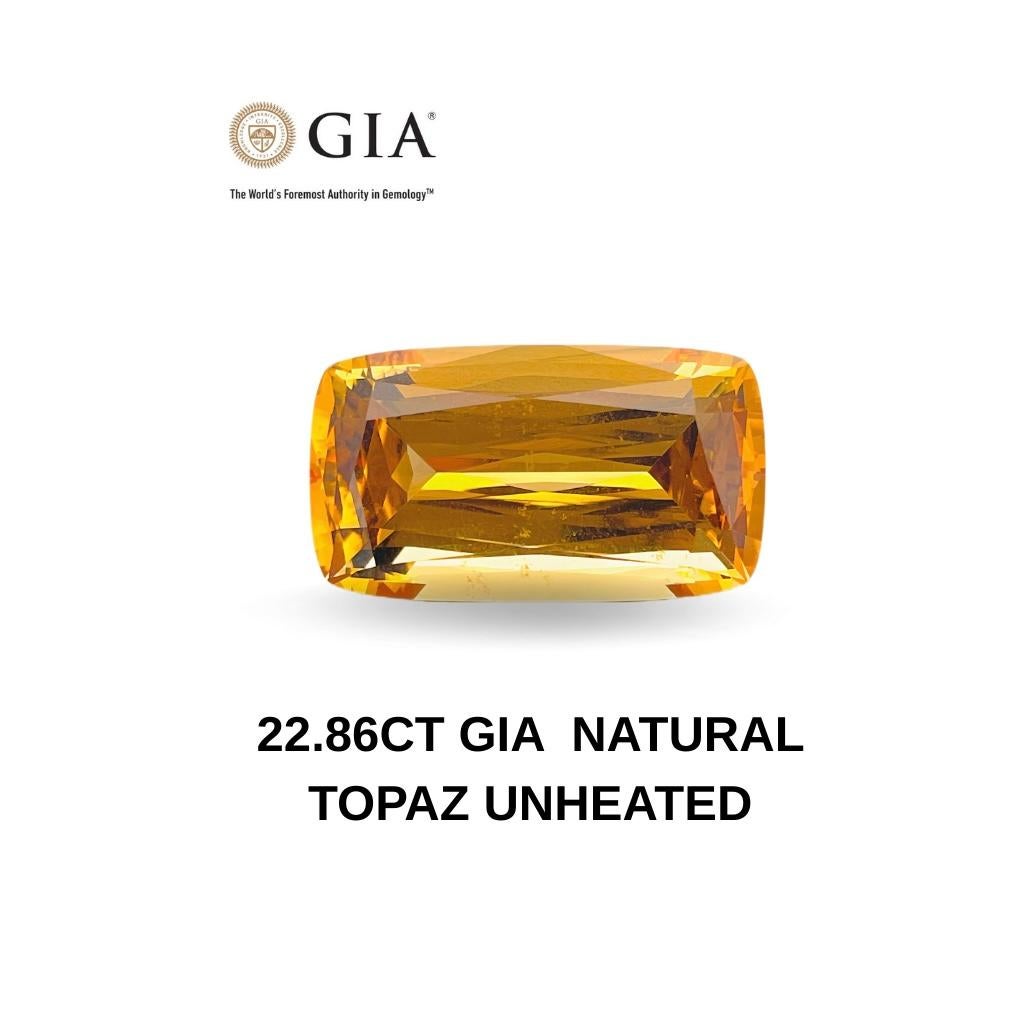 22,85 Ct Certificato GIA Topazio Imperiale Naturale Nessun trattamento Collectional Raro in vendita 7