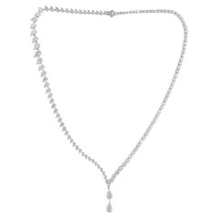22.86 Carat SI/H Pear Round Brilliant Cut Diamond Necklace Or blanc 18 Karat