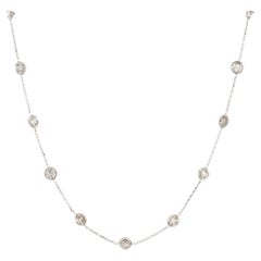 22.87 Carat Diamonds By The Yard 36" Necklace 14 Karat In Stock