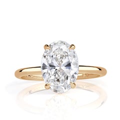 2.28ct Oval Cut Diamond Engagement Ring in 18k Yellow Gold