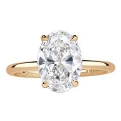 2.28ct Oval Cut Diamond Engagement Ring in 18k Yellow Gold
