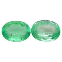 2.28ct Pair Oval Green Emerald from Colombia