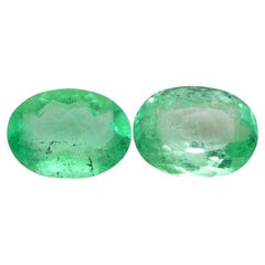 2.28ct Pair Oval Green Emerald from Colombia