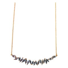 Collar en barra de oro con aguamarina de 2,29 quilates by Lauren Harper