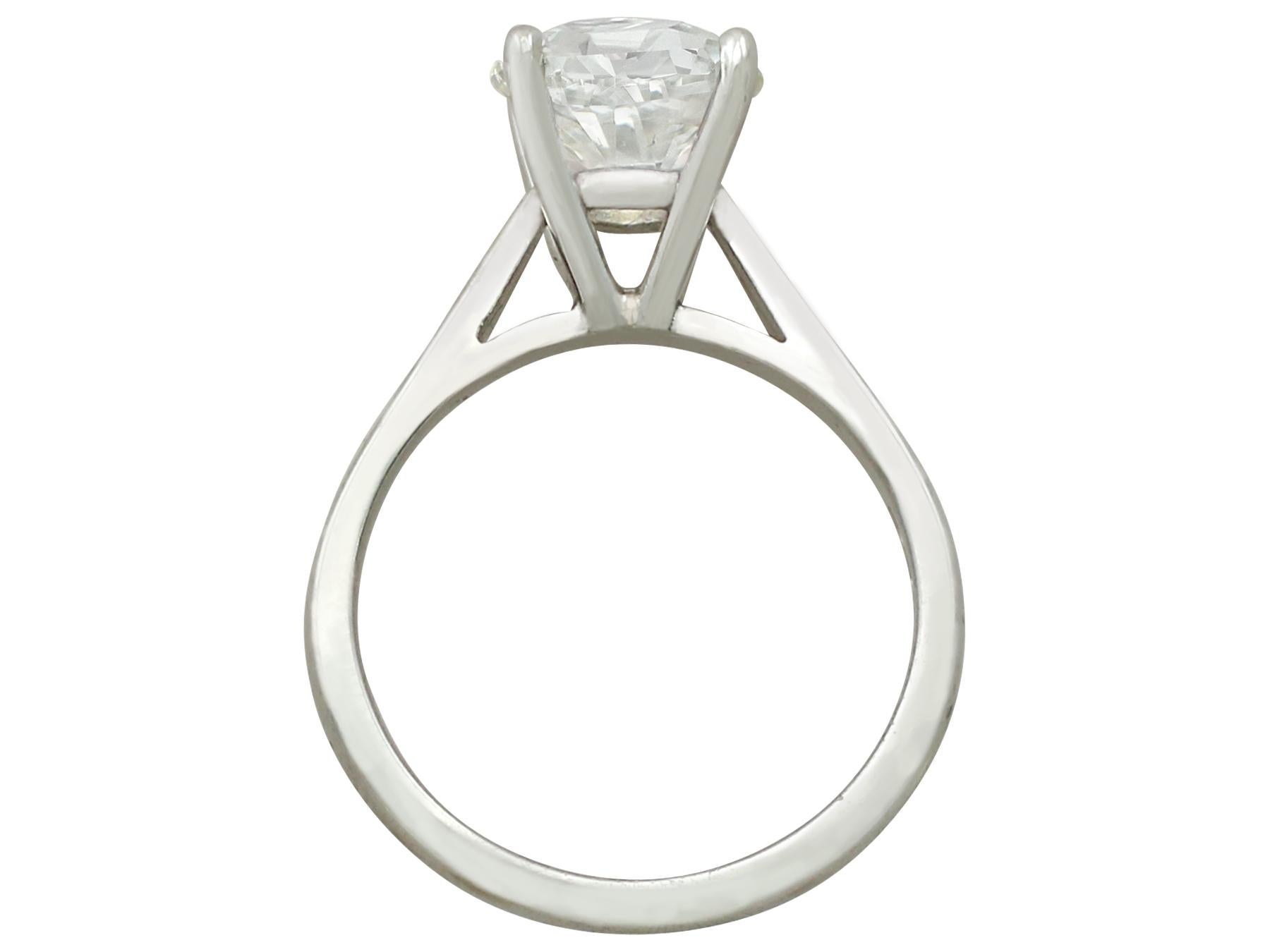 Women's 2.29 Carat Diamond and Platinum Solitaire Engagement Ring