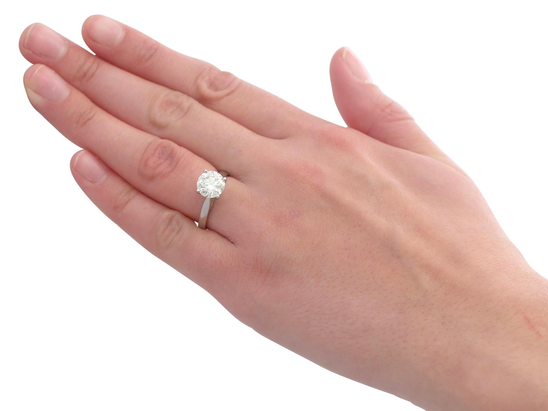 2.29 Carat Diamond and Platinum Solitaire Engagement Ring 1
