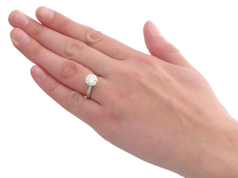 2.29 Carat Diamond and Platinum Solitaire Engagement Ring at 1stDibs