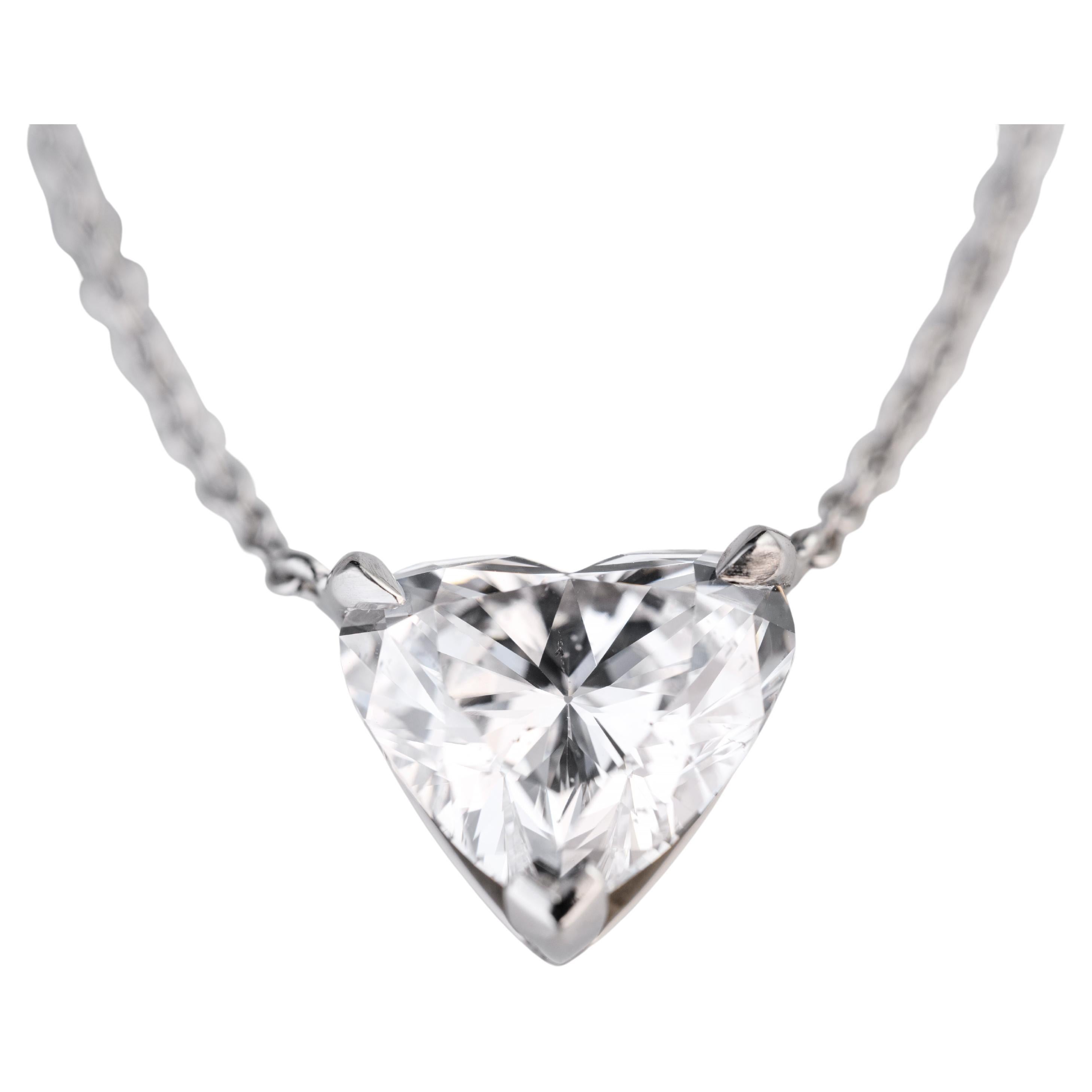 2.29 Carat Diamond Heart Pendant For Sale