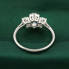 Anello con tre pietre di diamante naturale da 2,29 carati in oro bianco 14K Gioielli di pregio
