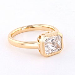 2.29 Carat Radiant Cut East-West Bezel Set Diamond Ring