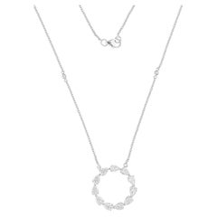 Collar Colgante Círculo de Diamantes Pera SI/H de 2,29 quilates Joyas de oro blanco de 18 quilates