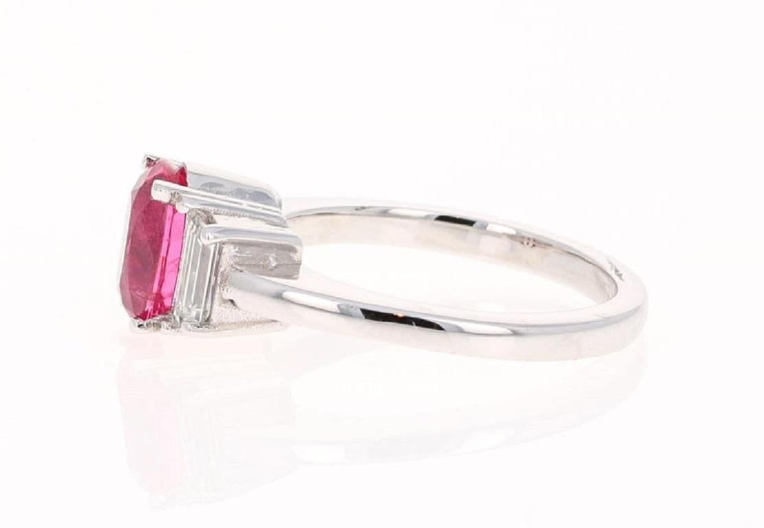 Modern 2.29 Carat Spinel Diamond 18 Karat White Gold Engagement Ring