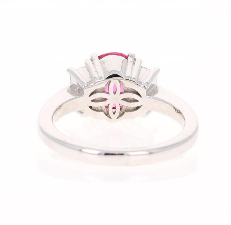 Oval Cut 2.29 Carat Spinel Diamond 18 Karat White Gold Engagement Ring